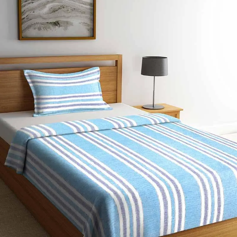 Parallel Stroke Bedcover - Blue media 1