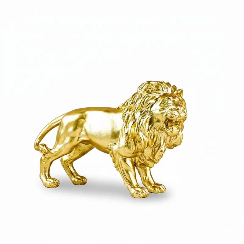 Golden Roar Lion Showpiece - Gold media 4