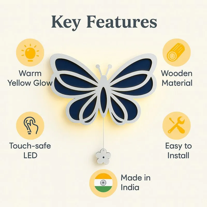 Tiny Butterfly Glow Battery Operated MDF Wall Lamp media 8