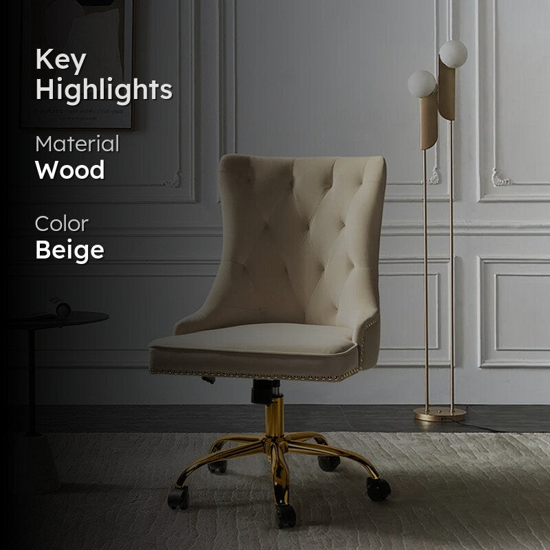 Seatra Neem Wood Office Chair - Beige media 2