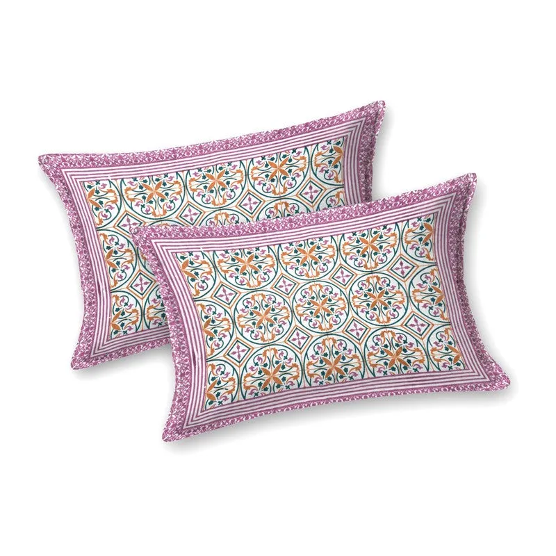 Nesten Cotton Bedsheet (Pink,Yellow) - 240 TC media 5