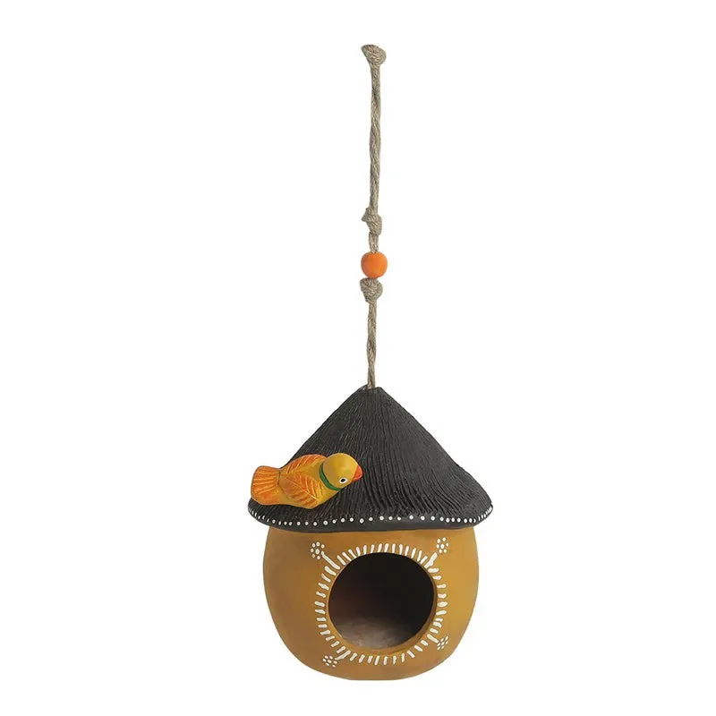 The Perch Pot Handpainted Terracotta Bird House media 3