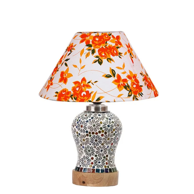 Santora Fleur Cone Wooden Table Lamp - Orange media 5