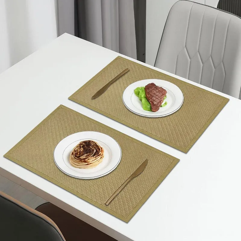 Rustayne Yellow Rectangle PVC Table Mats - Set Of Two media 1