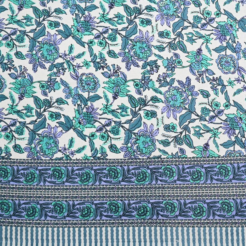 Linex Floral Cotton Bedsheet (Blue) - 240 TC media 7