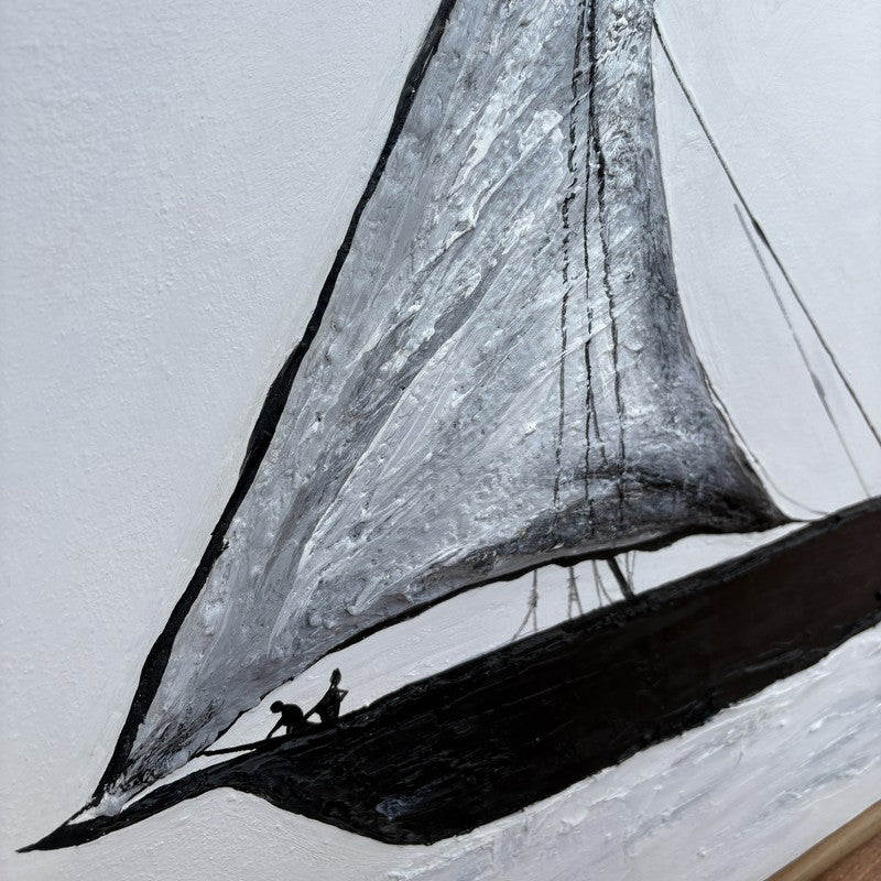 Monochrome Voyage Ship Canvas Wall Art media 6