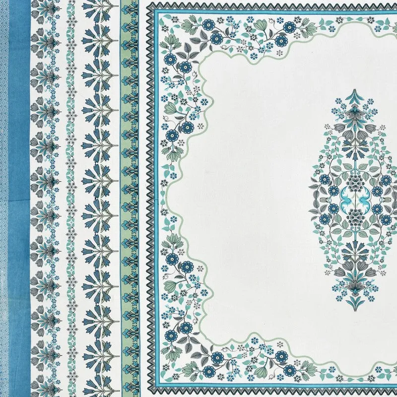 Royal Calm Cotton Bedsheet (Blue,White) - 120 TC media 6