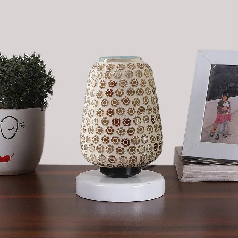 Glisora Glass Table Lamp With Wooden Base - Multicolor media 4