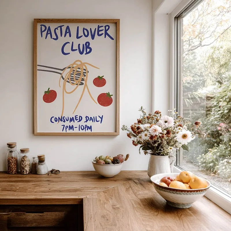 The Pasta Club Archival Canvas Wall Art - White media 8