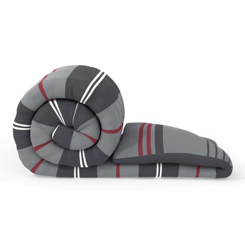 Nautica Stripe Symphony Comforter (Grey,Maroon) - 130 GSM media 5