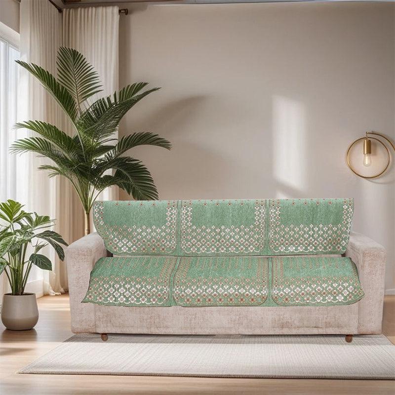 Emsy Cotton Sofa Cover - Green media 3