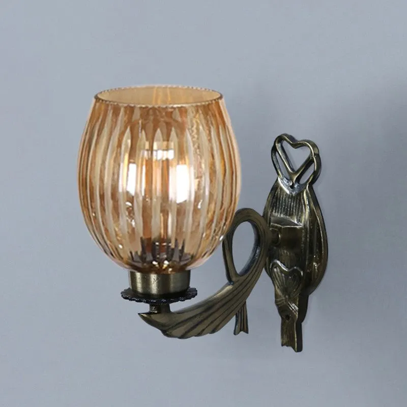 Royal Amber Antique Glass Wall Lamp media 7