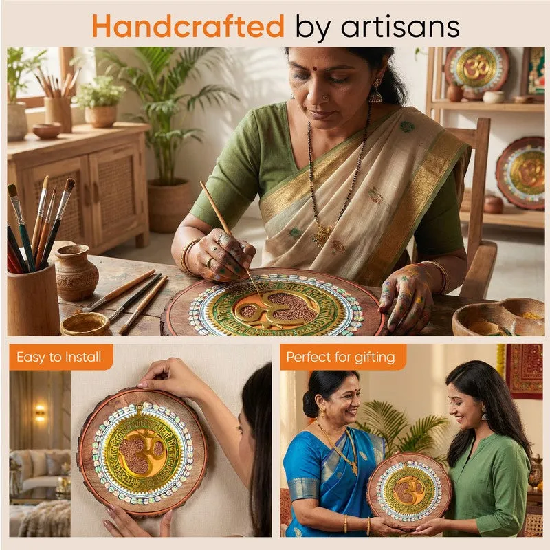 Omm Mandala Round Mango Wood Wall Accent media 10