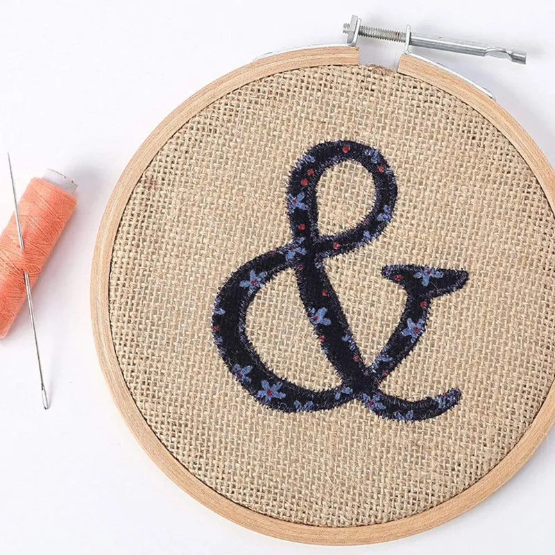 (&) Alphabet Embroidery Hoop Fabric Wall Accent media 1
