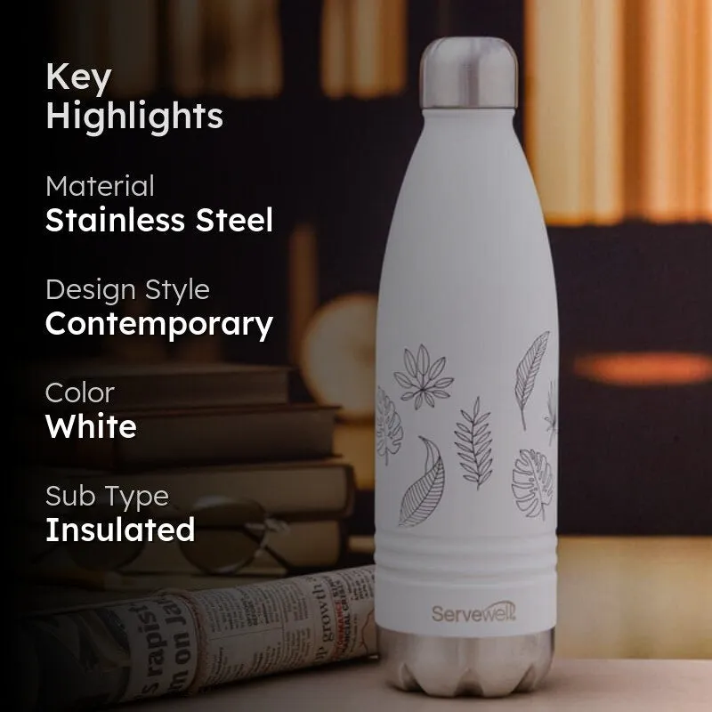 Leafy Mate Hot & Cold Thermos Bottle (White) - 750 mL media 2