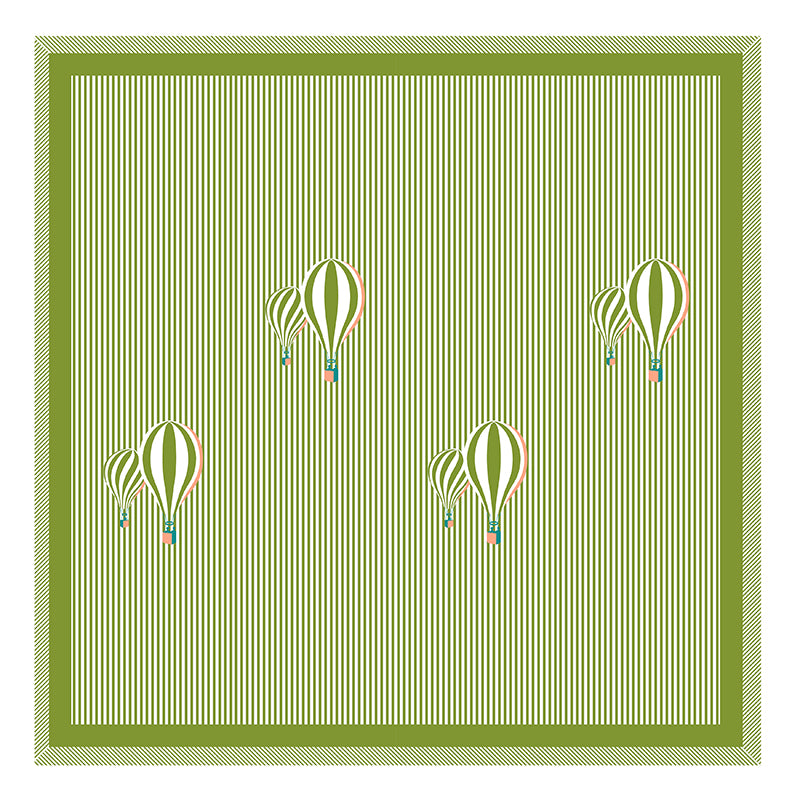 Illusion Stripey Balloon Cotton Bedsheet (Green) - 200 TC media 4