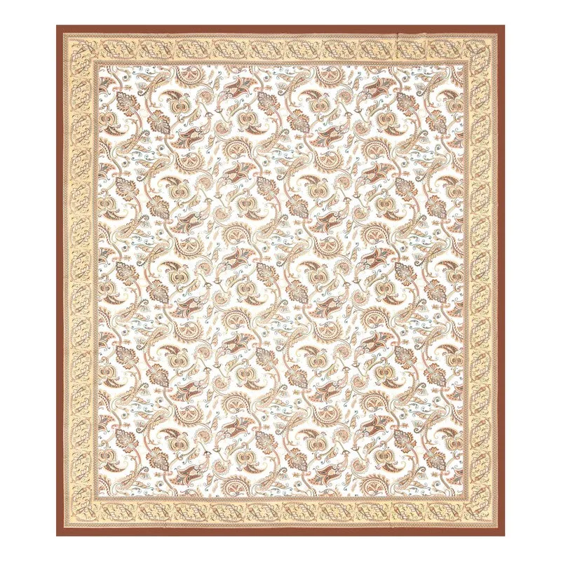 Bloom Cotton Bedsheet (Beige,Brown) - 180 GSM media 5