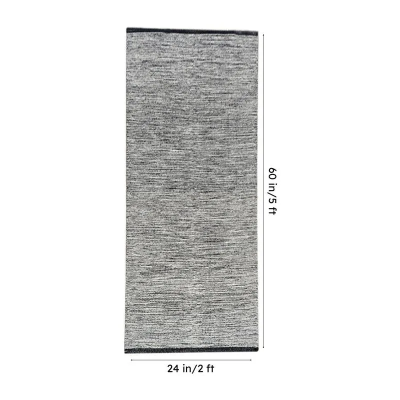 Vertical view of the runner rug with 24 x 60 inch size markings.