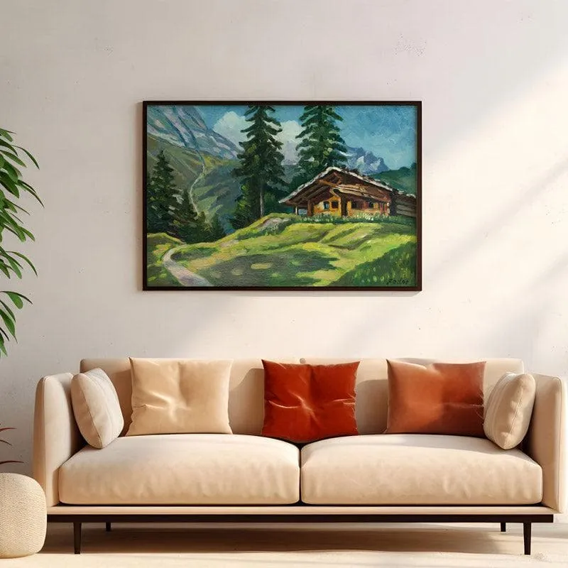 Tatra Landscape Canvas Wall Painting - Black Frame media 4