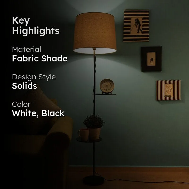 Amera Black Floor Lamp With Shelf media 2