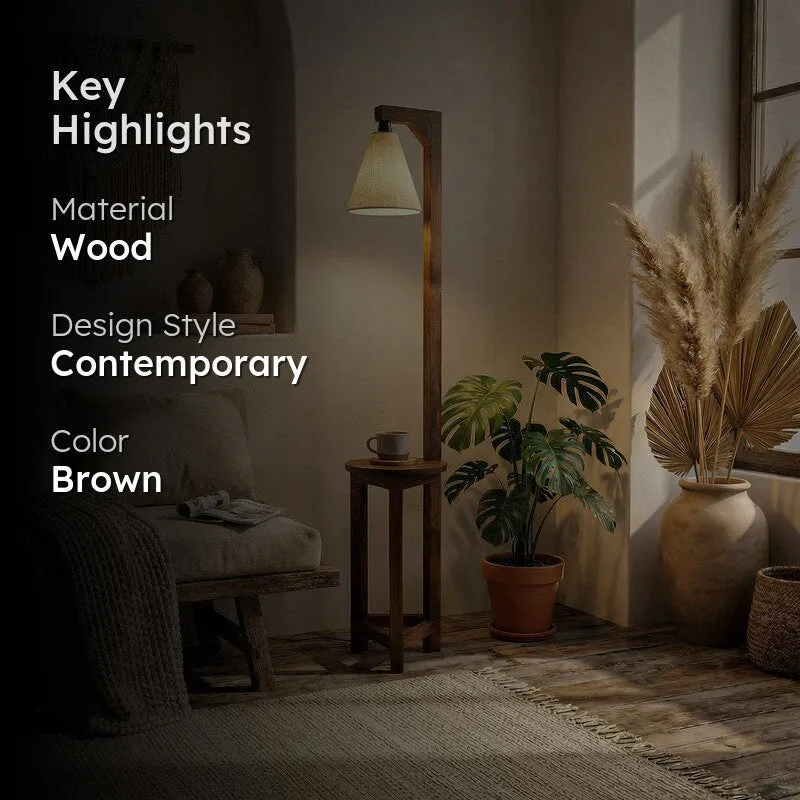 SimplyShade Wooden Floor Lamp - Brown media 2