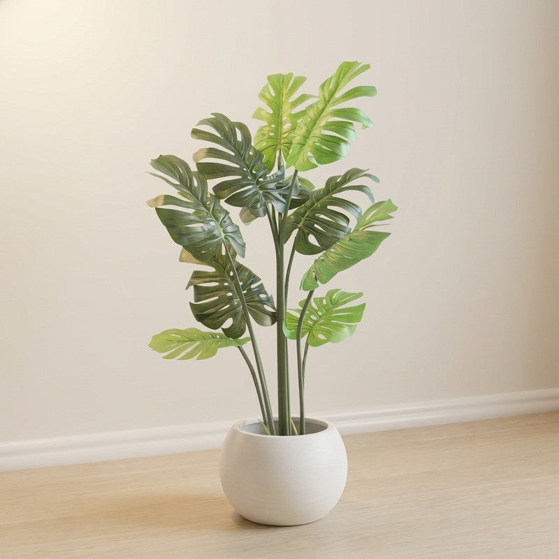 CalmCanopy Artificial Plant With Black Plastic Pot - 3.9 ft