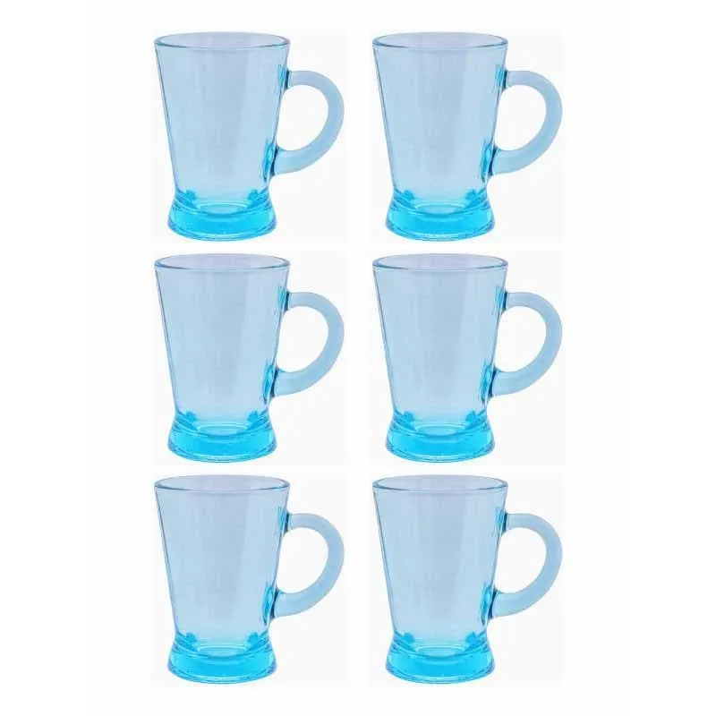 Pasabahce Glass Tea Cup (180 mL Each) /Blue)- Set of Six media 4
