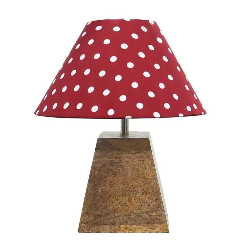 Pop Dot Perfection Fabric Table Lamp - Red,Brown media 4