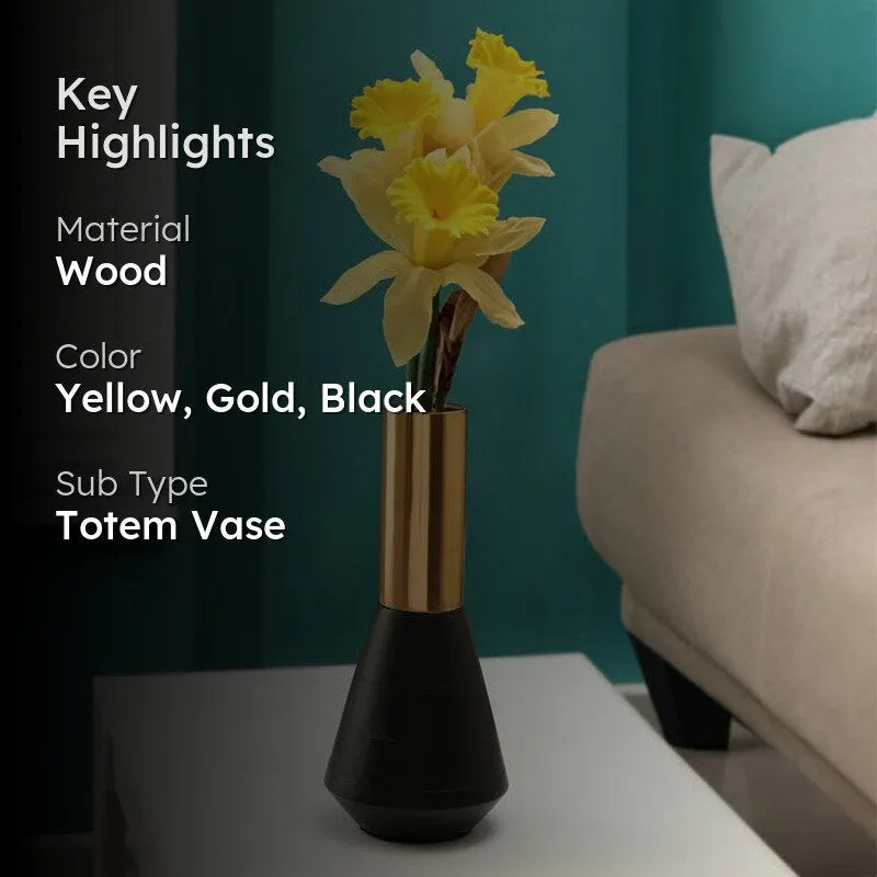Prisma Table Vase - Gold & Black media 2