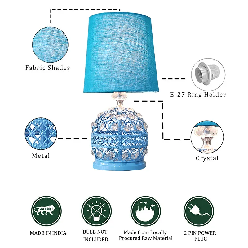 Filigree Fabric Table Lamp - Blue media 4