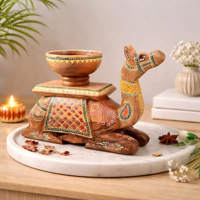 Wooden Camel Bowl Showpieces media 1