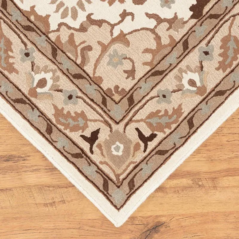 Mithras Hand Tufted Ethnic Wool & Nylon Carpet - Beige media 7