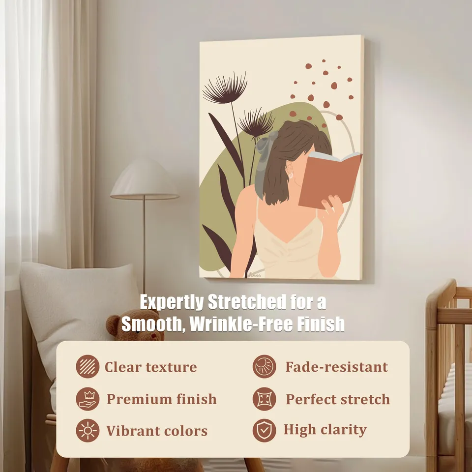 Blush & Sage Cotton Canvas Wall Painting media 5