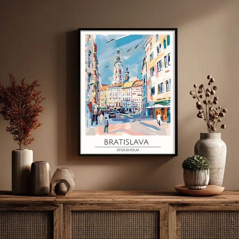 Vintage Bratislava Framed Canvas Wall Painting media 3