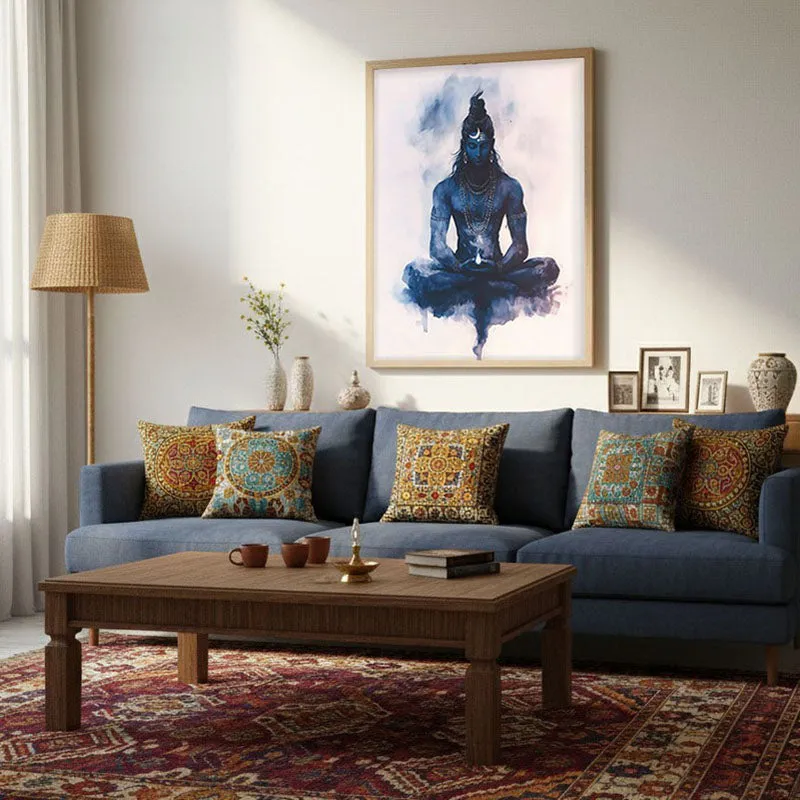 Divine Chandra Chooda Spiritual Archival Paper Wall Painting - Natural Brown Frame media 4