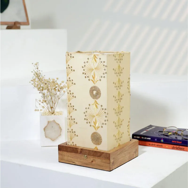 Luma Recta Base Fabric Wooden Table Lamp - Multicolor media 3