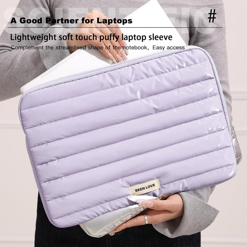 Midnight Purple Quilted Laptop Sleeve media 7