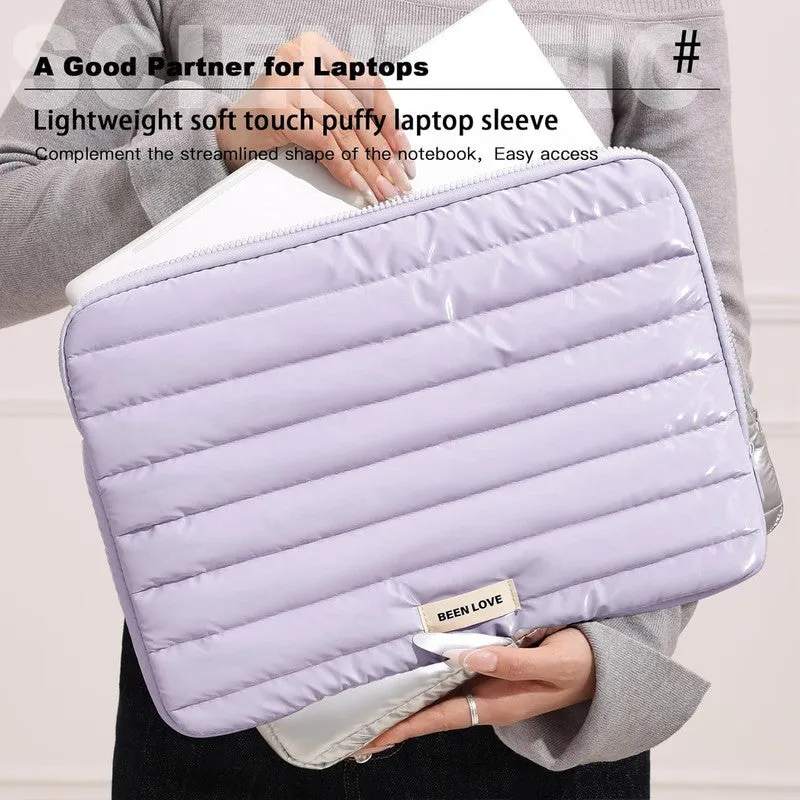 Midnight Purple Quilted Laptop Sleeve media 7