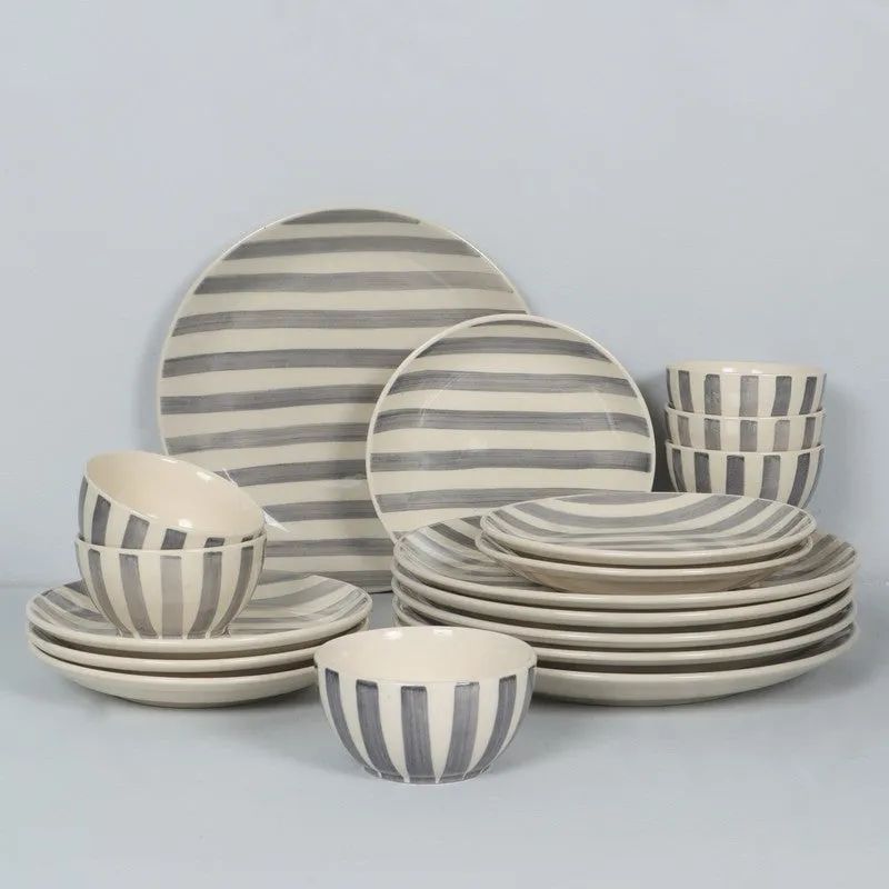 EasyServe Dining Set (Grey,White) - 18 Piece Set media 3