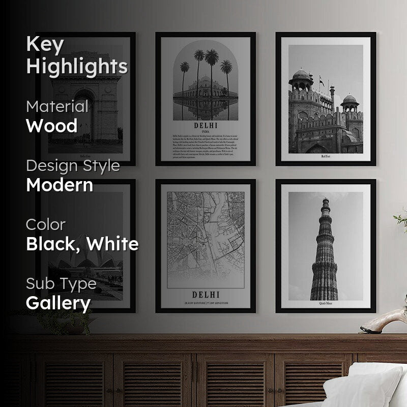 Monochrome Monuments III Wall Art With Frame - Set Of Six media 2