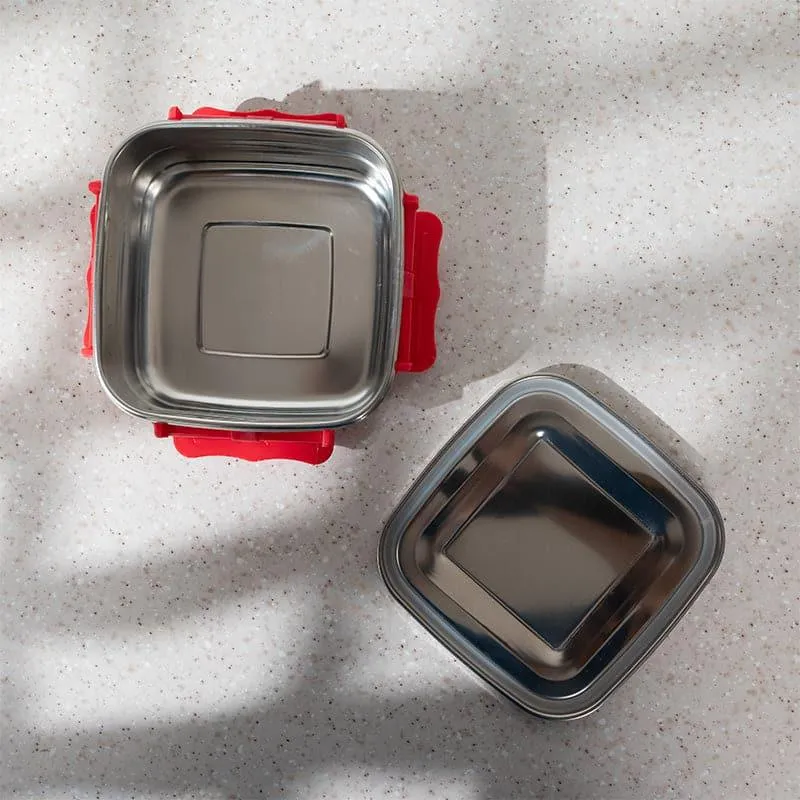 Hotserve Stainless Steel Lunch Box (Red) - 400 mL media 6