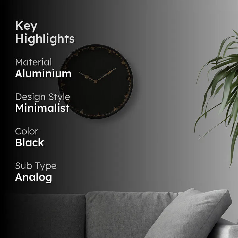 Tick-Tock Wall Clock - Black & Gold media 2