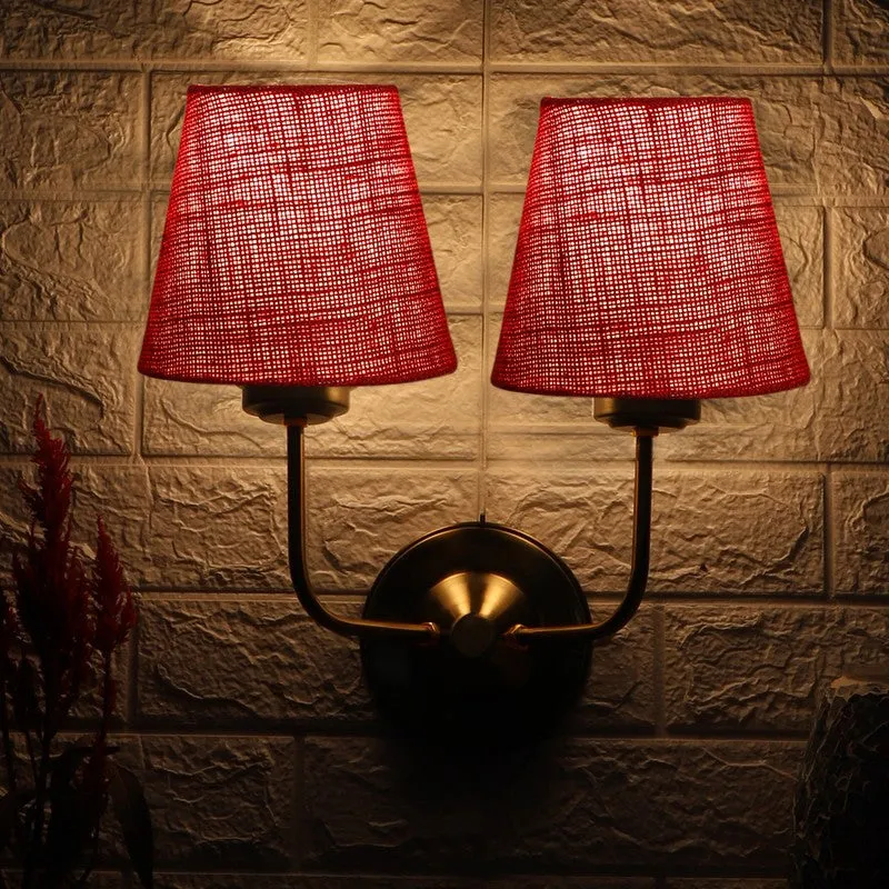Lumoire Duo Cone Metal Wall Lamp - Maroon media 4