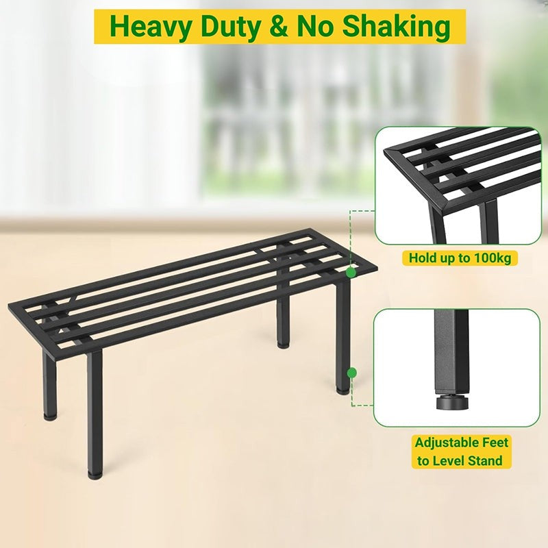 Obsidian Leaf Metal Planter Stand media 4
