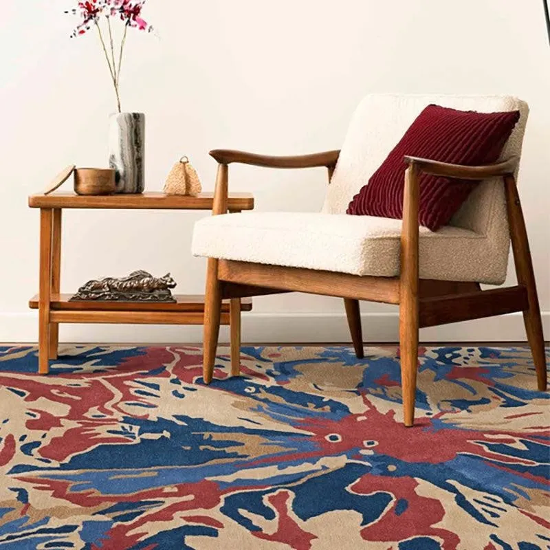 Taranis Hand Tufted Floral Wool & Nylon Carpet - Brown & Blue media 3