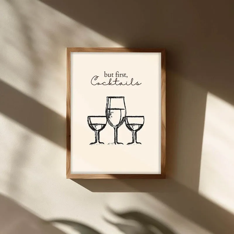 Wine Wall Mono Archival Canvas Wall Art - Brown media 3