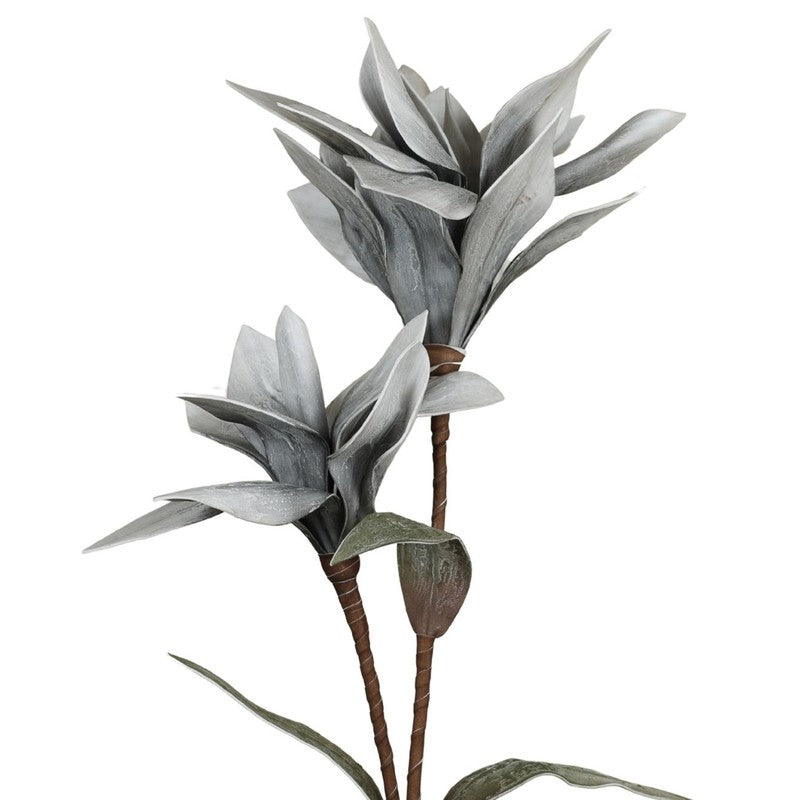 Artificial Velora Foam Flower Stick - Grey media 5