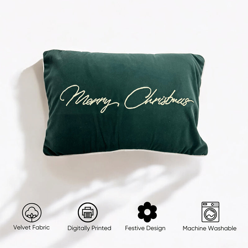 Gilded Greetings Velvet Christmas Cushion Cover - Rectangle media 5
