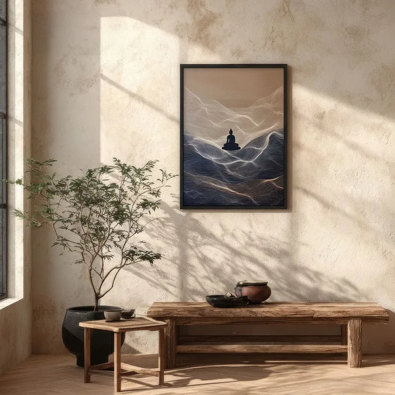 Divine Buddha Archival Paper Wall Painting With Black Frame media 5