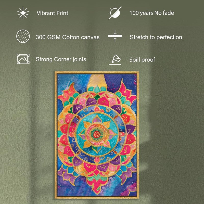 Vibrant Prism Mandala Wall Art With Frame media 7